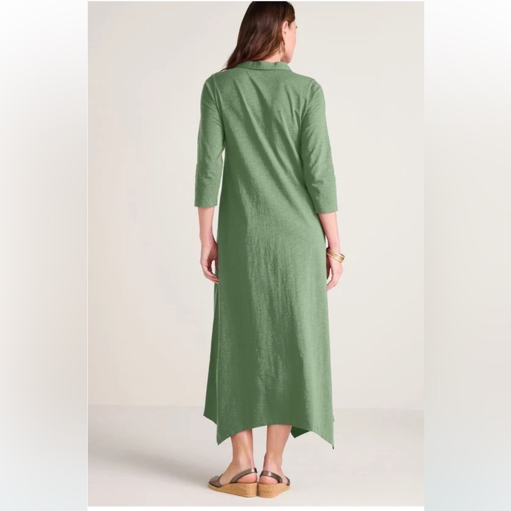 Soft Surroundings Danielle ¾ Sleeve Cotton Maxi Dress Size LP Teacher Office - Picture 2 of 16